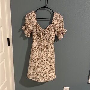 SHEIN Cream Floral Mini Dress